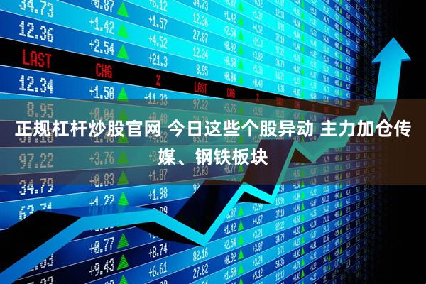 正规杠杆炒股官网 今日这些个股异动 主力加仓传媒、钢铁板块